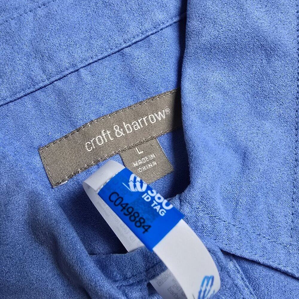 Croft and Barrow Blue Blouse Button Up Collar Long Sleeve Size Large - Picture 5 of 5